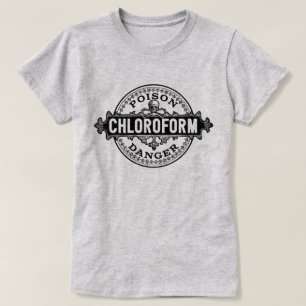 クロロホルムヴィンテージスタイル毒ラベル Tシャツ