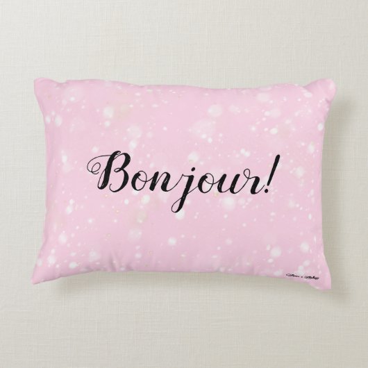 クロワサパーソナライズされたンパリベーカリーピンクガールズ アクセントクッション (裏面)