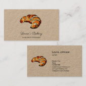 クロワサンツホームベーカリー素朴ヴィンテージ 名刺 (正面/裏面)