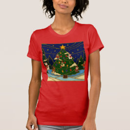 クロワソンヌ・アート 幻想的な森のクラシック・クリスマス Tシャツ