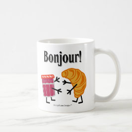 クロワッサンおよび込み合い- Bonjour! コーヒーマグカップ