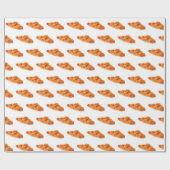 クロワッサンの包装紙、フランスのな食糧ギフトロール ラッピングペーパー (フラット)