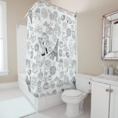 クロワッサンツパリフランスフランスのファッションドードル シャワーカーテン (インサイチュ)