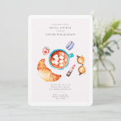 クロワッサンフランスのとコーヒーブライダルシャワー 招待状 (スタンド正面)