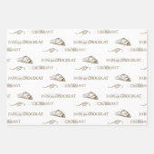 クロワッサンフランスのベーカリーヴィンテージパンオショコラ ラッピングペーパーシート (正面3)