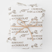 クロワッサンフランスのベーカリーヴィンテージパンオショコラ ラッピングペーパーシート (インサイチュ)