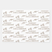 クロワッサンフランスのベーカリーヴィンテージパンオショコラ ラッピングペーパーシート (正面)