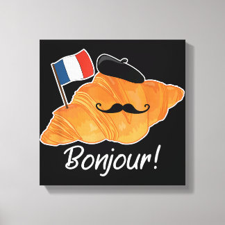 クロワッサンフランスの恋人フランス国旗フランコフィレ キャンバスプリント