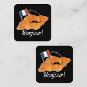 クロワッサンフランスの恋人フランス国旗フランコフィレ スクエア名刺 (正面/裏面)