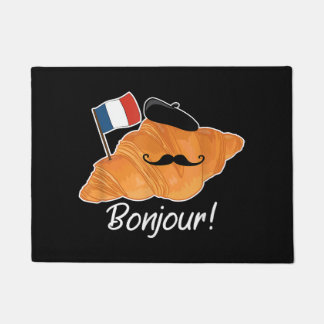 クロワッサンフランスの恋人フランス国旗フランコフィレ ドアマット