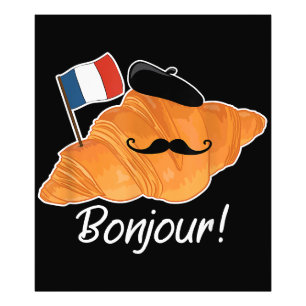 クロワッサンフランスの恋人フランス国旗フランコフィレ フォトプリント