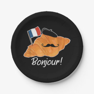 クロワッサンフランスの恋人フランス国旗フランコフィレ ペーパープレート