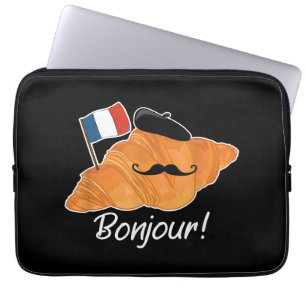 クロワッサンフランスの恋人フランス国旗フランコフィレ ラップトップスリーブ