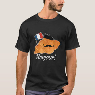 クロワッサンフランスの恋人フランス国旗フランコフィレ Tシャツ