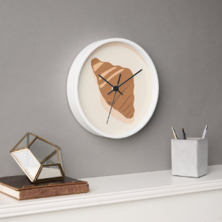 クロワッサンフードアートマンガイラストレーション モダン 壁時計