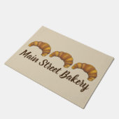 クロワッサンペストリーショップフランスのベーカリーブランジェリー ドアマット (アングル)