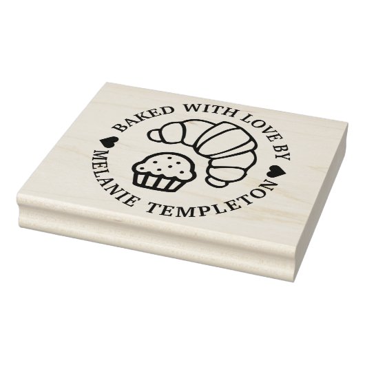 クロワッサンマフィン焼いたラウンド"愛で"名前 ラバースタンプ (スタンプ)