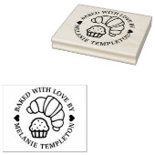 クロワッサンマフィン焼いたラウンド"愛で"名前 ラバースタンプ (押印)