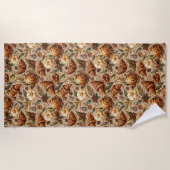 クロワッサン好き ビーチタオル (正面)