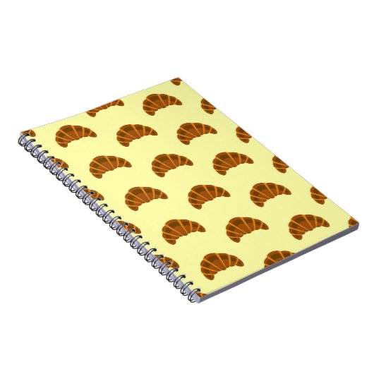 クロワッサン愛好家ライトイエローフランスフランスの食品 ノートブック (右側)