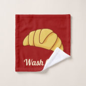 クロワッサン柄タオルセット バスタオルセット (ウォッシュタオル)