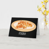 クロワッサン漫画イラストレーション カード (黄色い花)