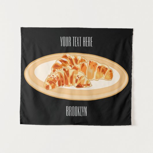 クロワッサン漫画イラストレーション タペストリー (正面(横))