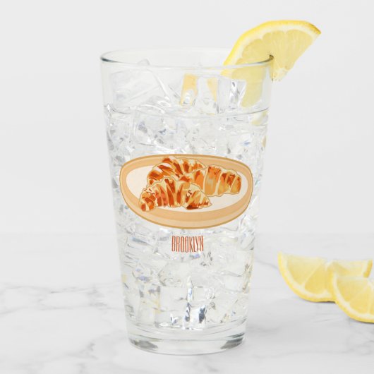 クロワッサン漫画イラストレーション タンブラーグラス (アイス裏面)