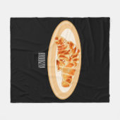 クロワッサン漫画イラストレーション フリースブランケット (正面(横))