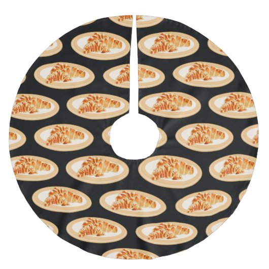 クロワッサン漫画イラストレーション ブラッシュドポリエステルツリースカート (正面)