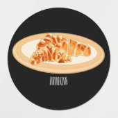 クロワッサン漫画イラストレーション ラベル (デザイン1)