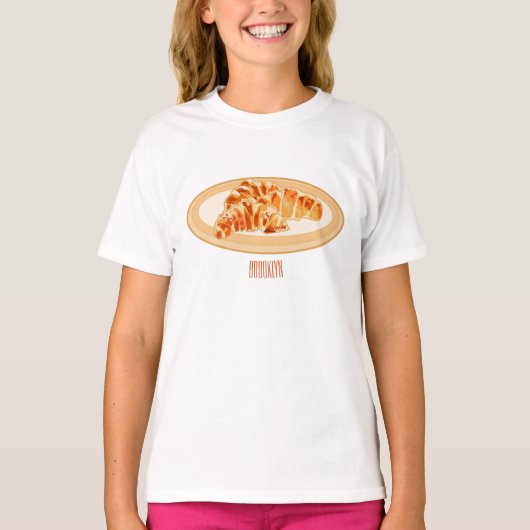 クロワッサン漫画イラストレーション Tシャツ (正面)