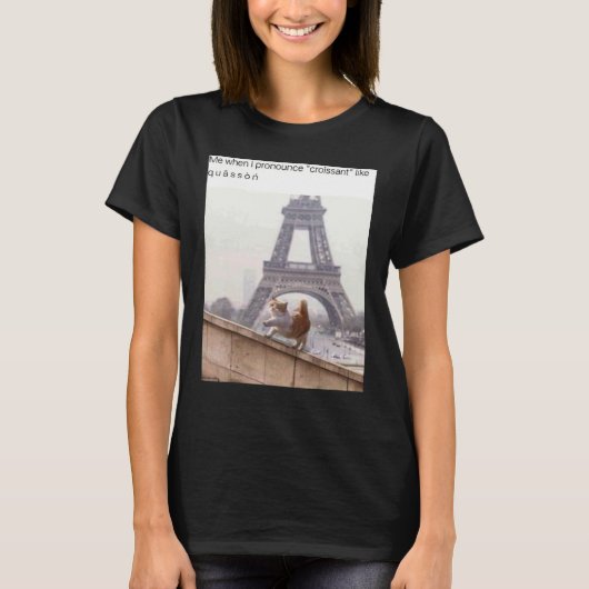クロワッサン猫 Tシャツ (正面)