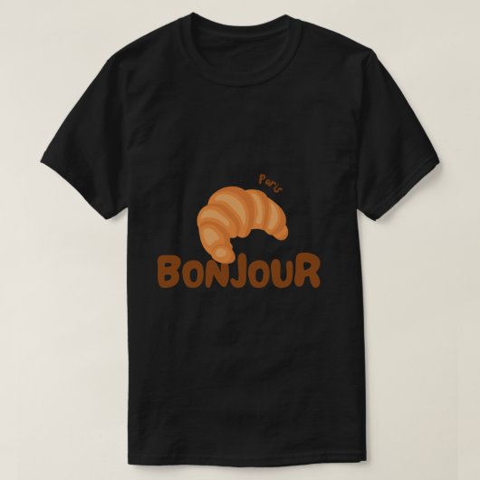クロワッサン 🥐 ボンジュール  Tシャツ (デザイン正面)