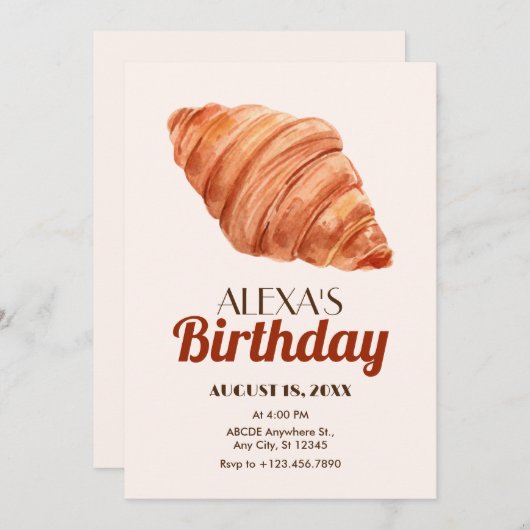 クロワッサン 招待状 (正面/裏面)