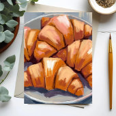 クロワッサン 新鮮なパン屋の絵画カード