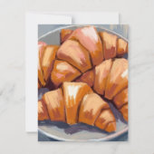 クロワッサン 新鮮なパン屋の絵画カード (正面)