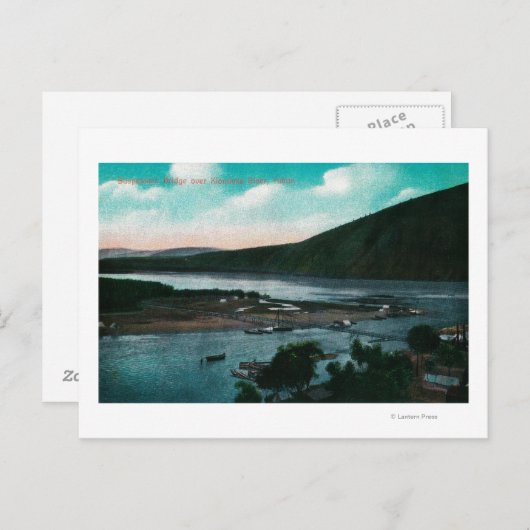 クロンダイク川、アラスカ吊橋 ポストカード (正面/裏面)