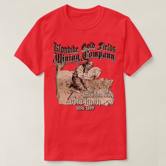 クロンダイク金ゴールドラッシュ1896 Tシャツ (デザイン正面)