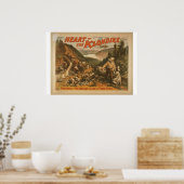 クロンダイク「ユーコン川」レトロ劇場のハート ポスター (キッチン)