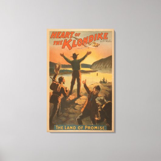 クロンダイク「約束の国」鉱業のハート キャンバスプリント (正面)