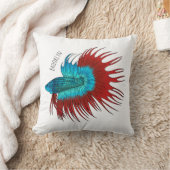 クロンテールbetta魚の漫画イラストレーション クッション (ブランケット)