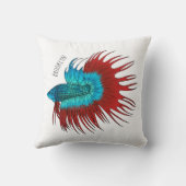 クロンテールbetta魚の漫画イラストレーション クッション (裏面)