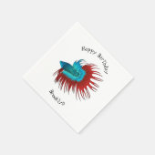 クロンテールbetta魚の漫画イラストレーション スタンダードカクテルナプキン (角)