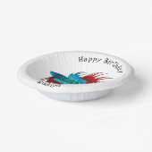 クロンテールbetta魚の漫画イラストレーション ペーパーボウル (傾斜あり)