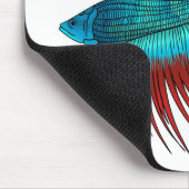 クロンテールbetta魚の漫画イラストレーション マウスパッド (コーナー)