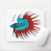 クロンテールbetta魚の漫画イラストレーション マウスパッド (マウス)