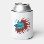 クロンテールbetta魚の漫画イラストレーション 缶クーラー (缶裏面)