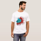クロンテールbetta魚の漫画イラストレーション tシャツ (正面フル)