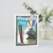 クロンプラッツイタリアのスキー旅行ポスター ポストカード (スタンド正面)